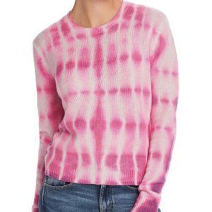 CASHMERE TIE-DYE CASHMERE SWEATER IN ASH/PINK
